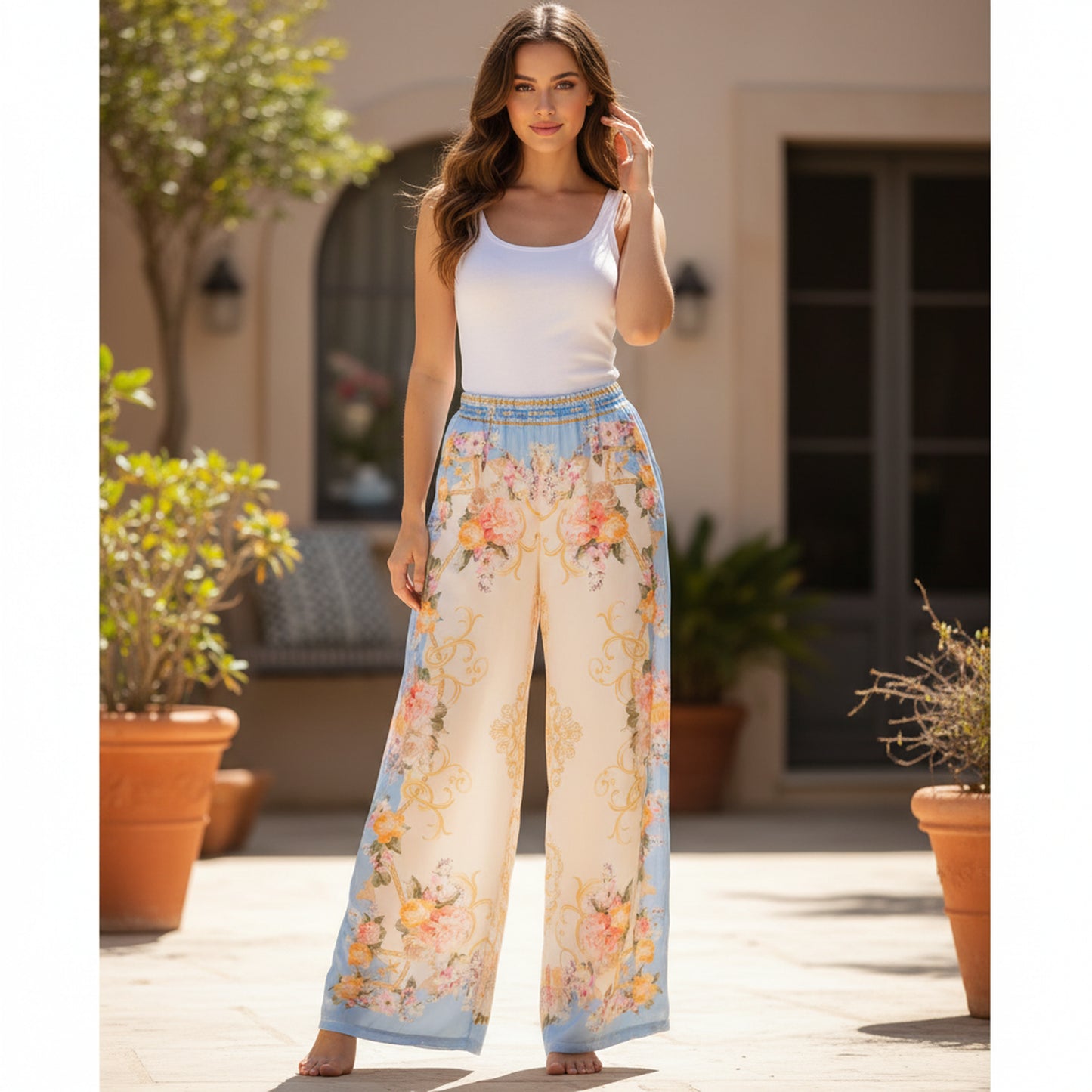 Wide Pants in Floral Designs
