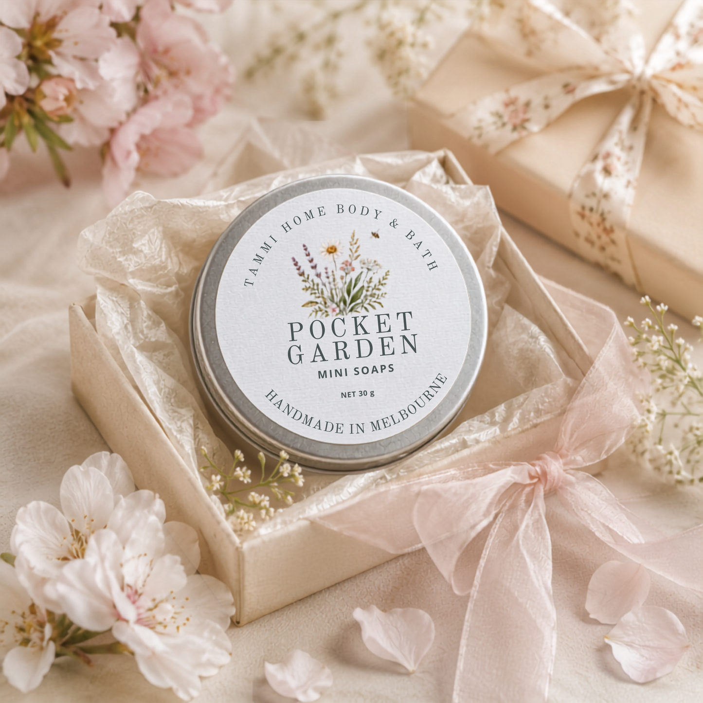 Pocket Garden Mini Soaps – Handmade Floral Soap Gift Tin