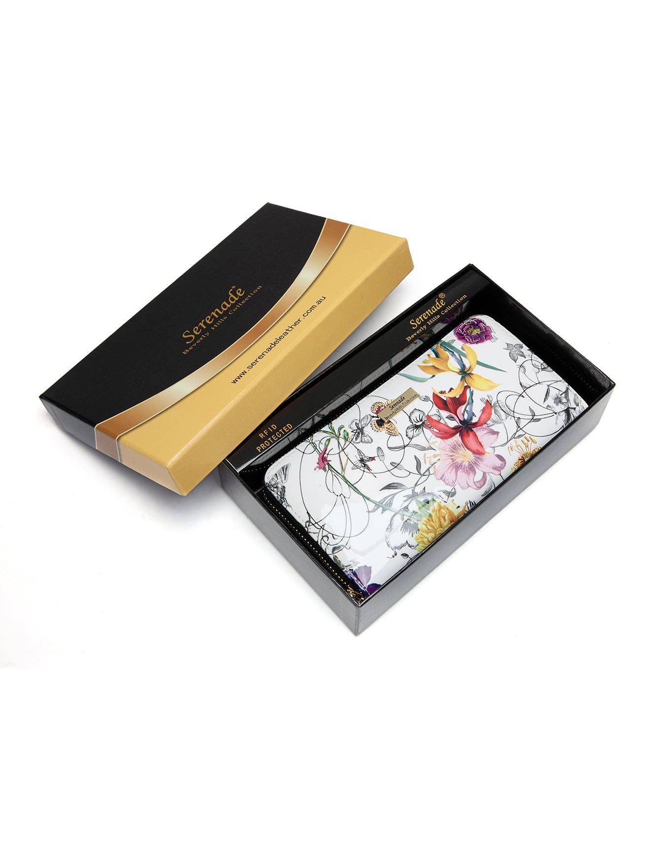 Serenade Botanics Patent Leather Zip Around Wallet – RFID Protected
