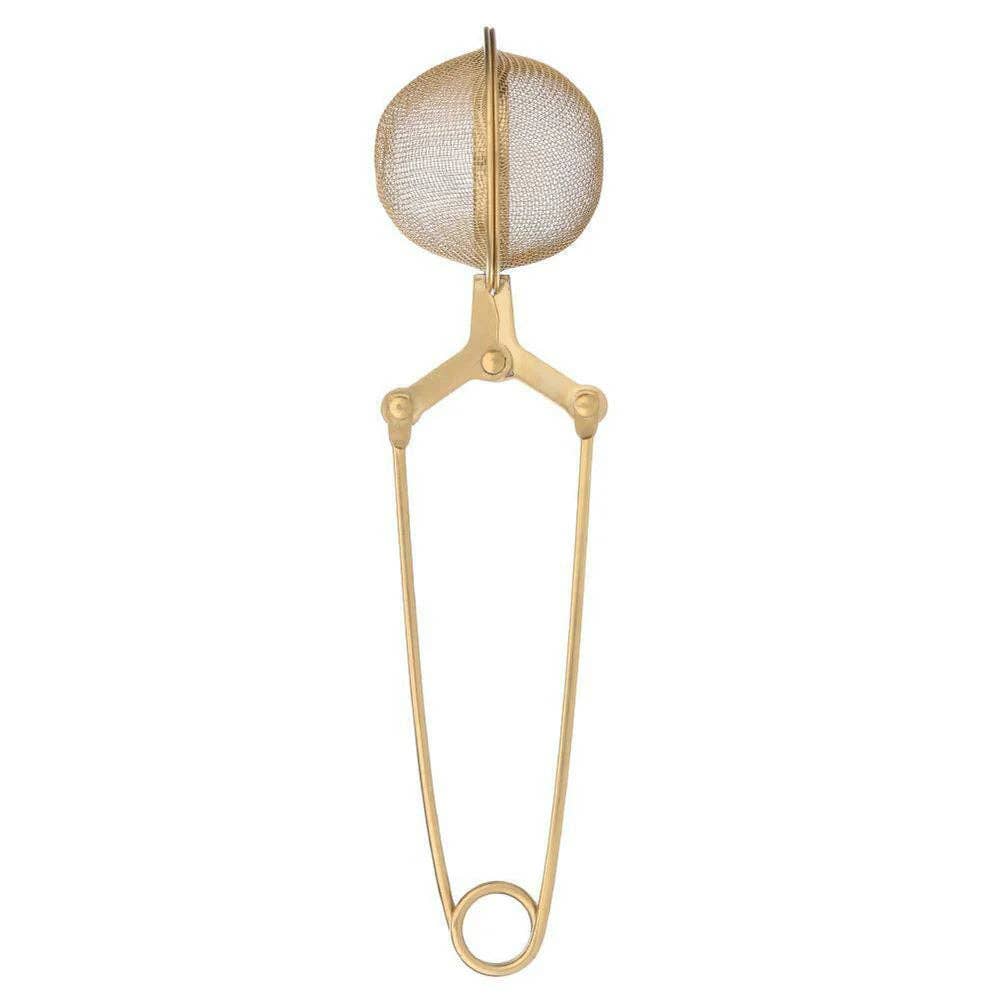 Gold Mesh Tea Infuser Tong – Loose Leaf Tea Strainer Single Serve