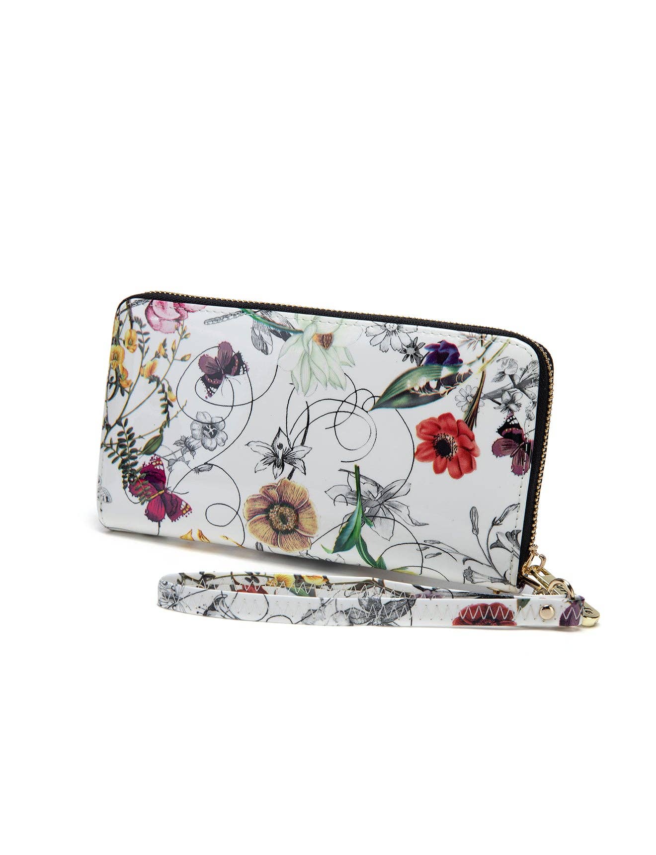 Serenade Botanics Patent Leather Zip Around Wallet – RFID Protected