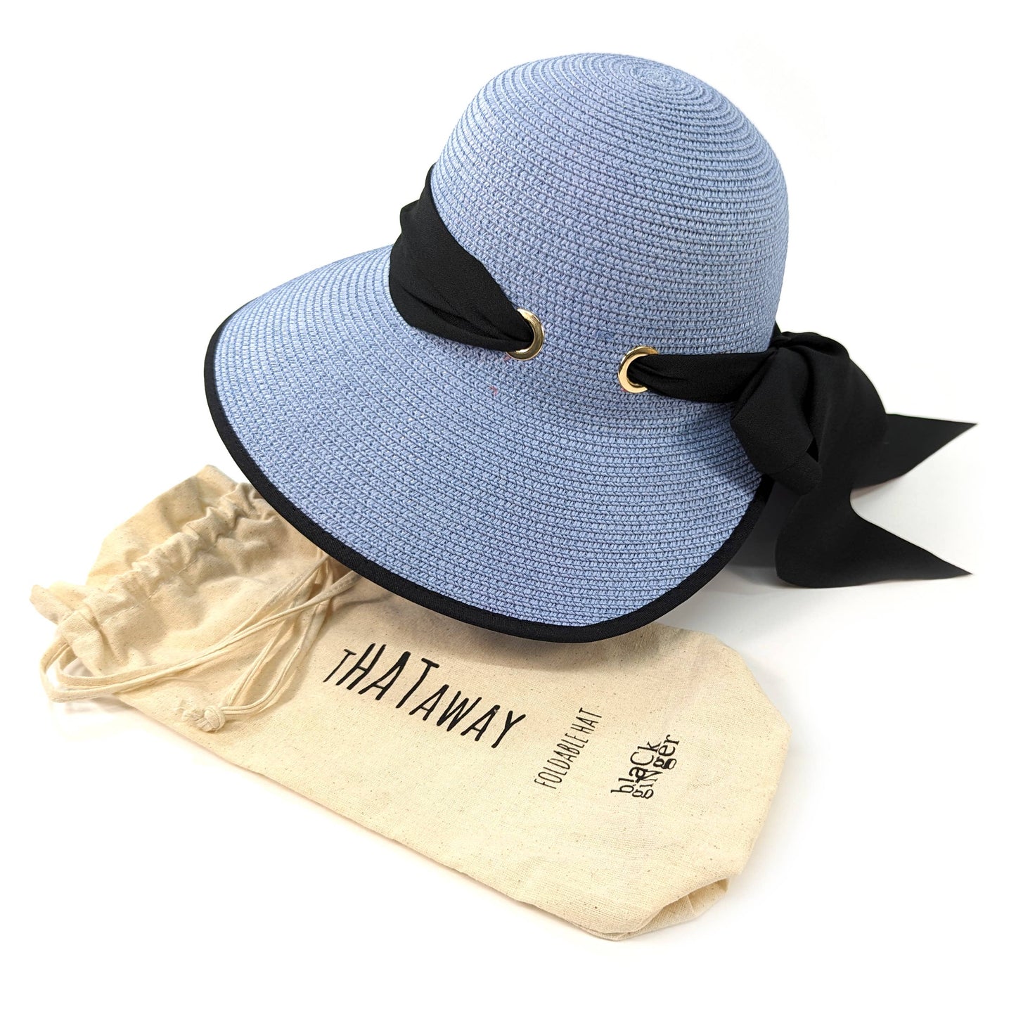 Foldable Open Back Multiway Hat - Denim Blue
