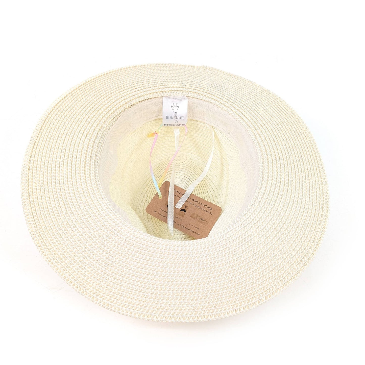 Foldable Jewelled Band Panama Hat (57cm) - Natural