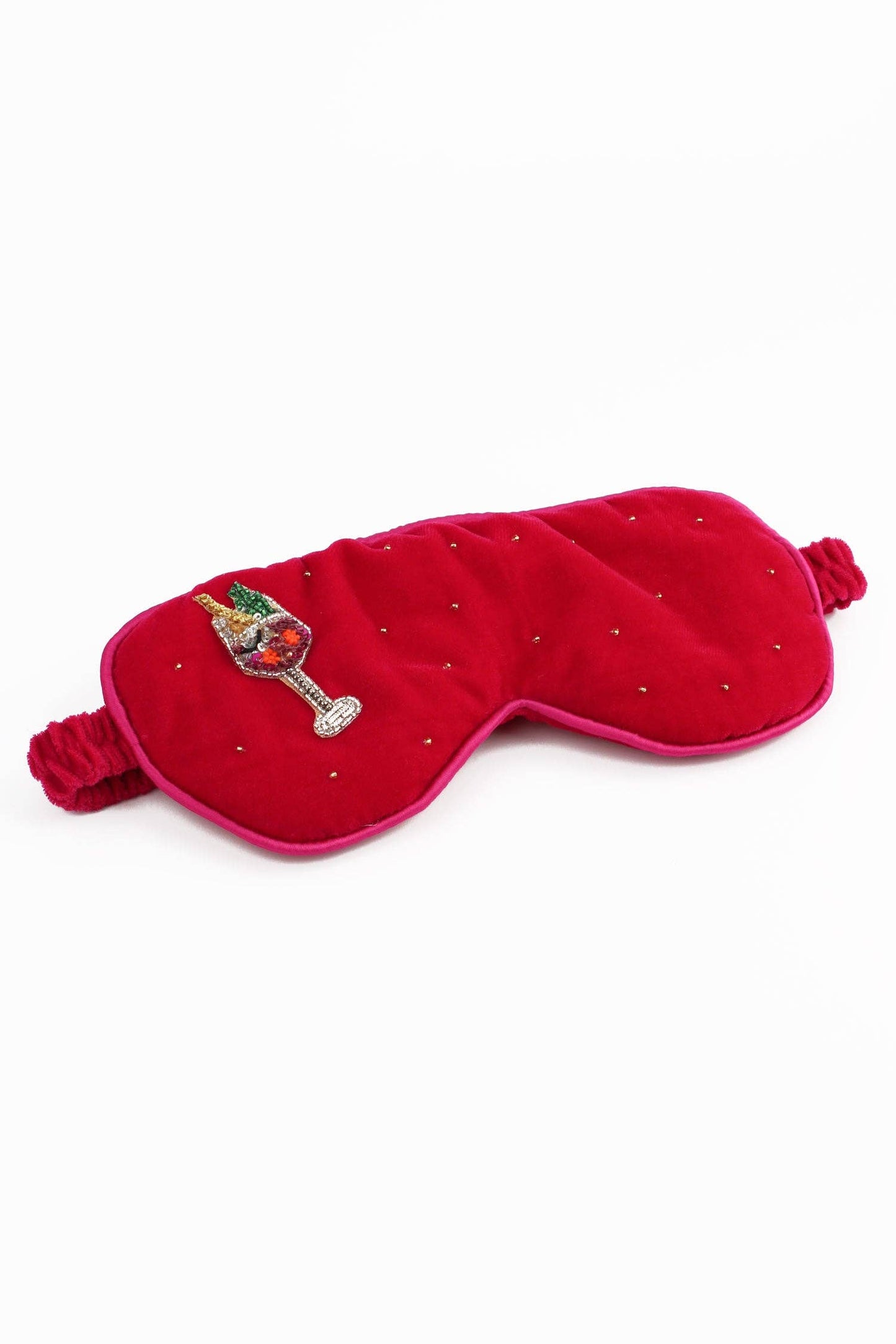Pink Velvet Eye Mask – Beaded Fizz Cocktail