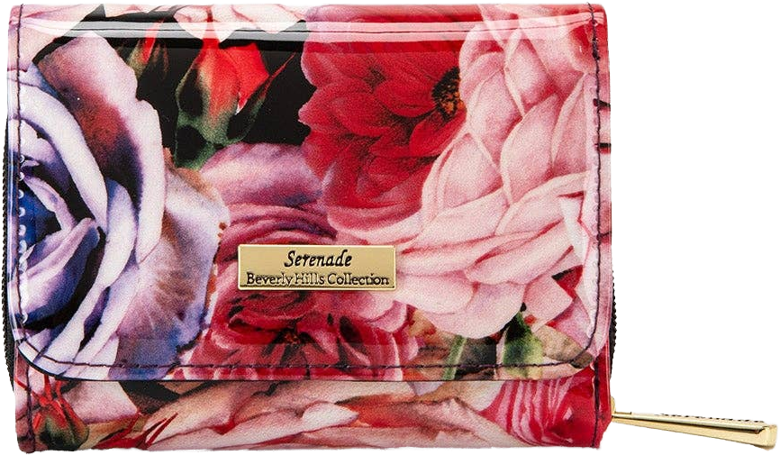 Serenade Rosemarie Small Leather Wallet RFID – Patent Floral Compact Wallet Australia