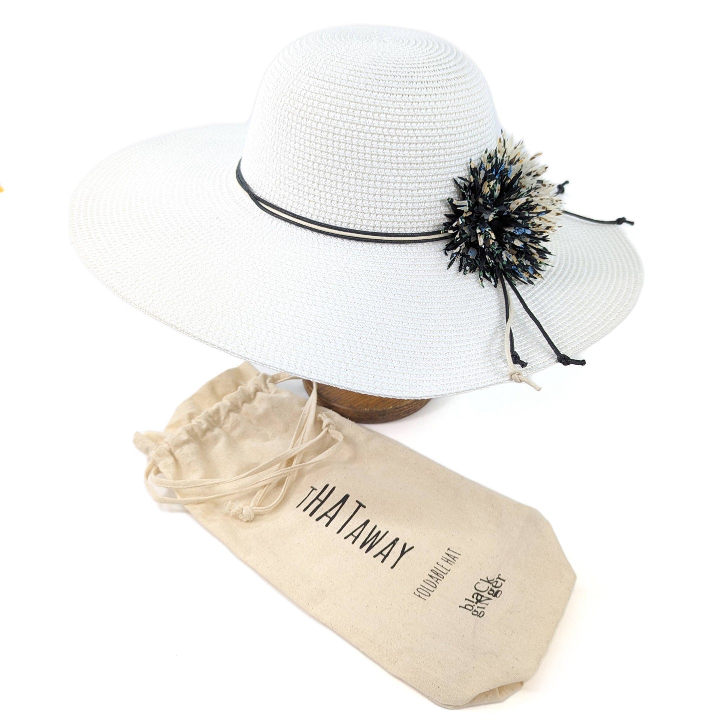 Foldable Blooming Flowers Hat - White (57cm)