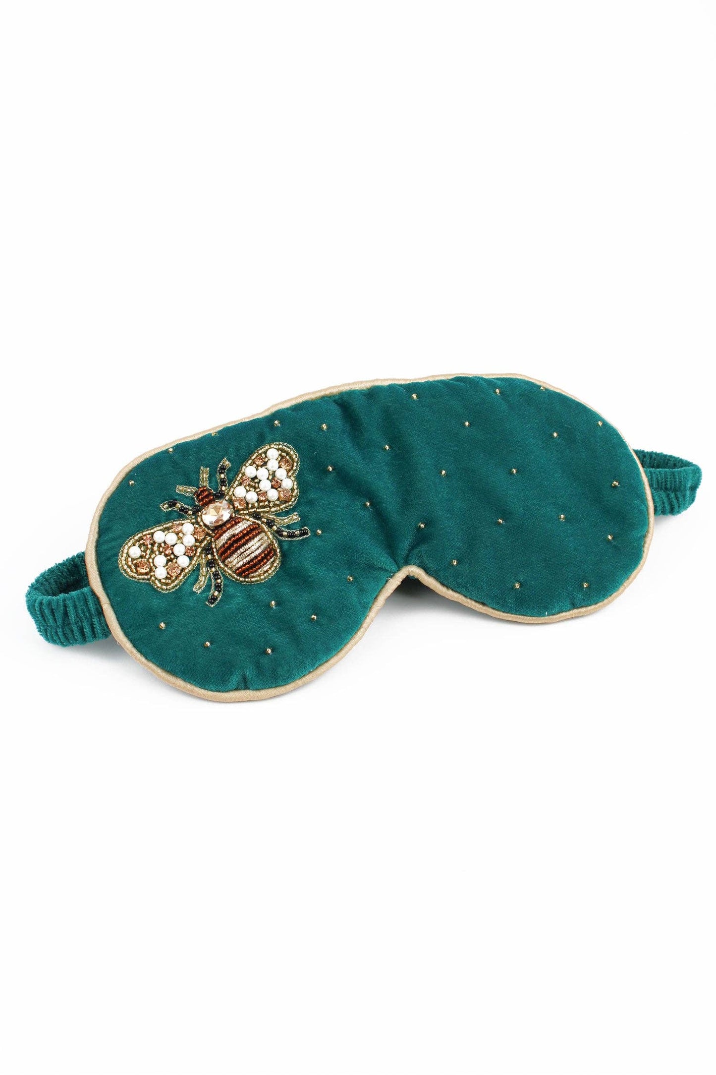 Emerald Velvet Eye Mask – Beaded Bee