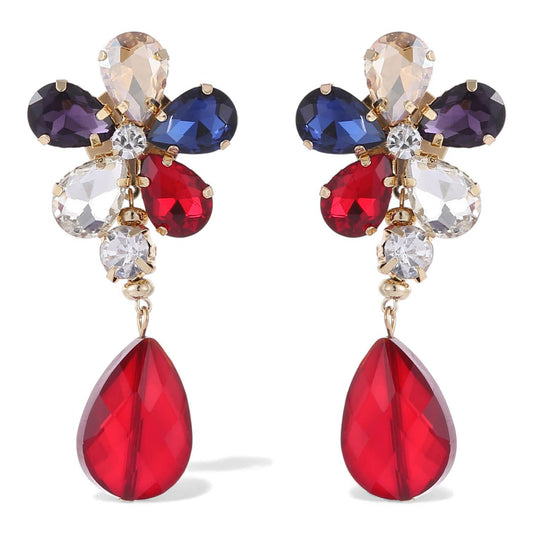 Chunky Rainbow Flower Statement Earrings | Handmade Jewelry