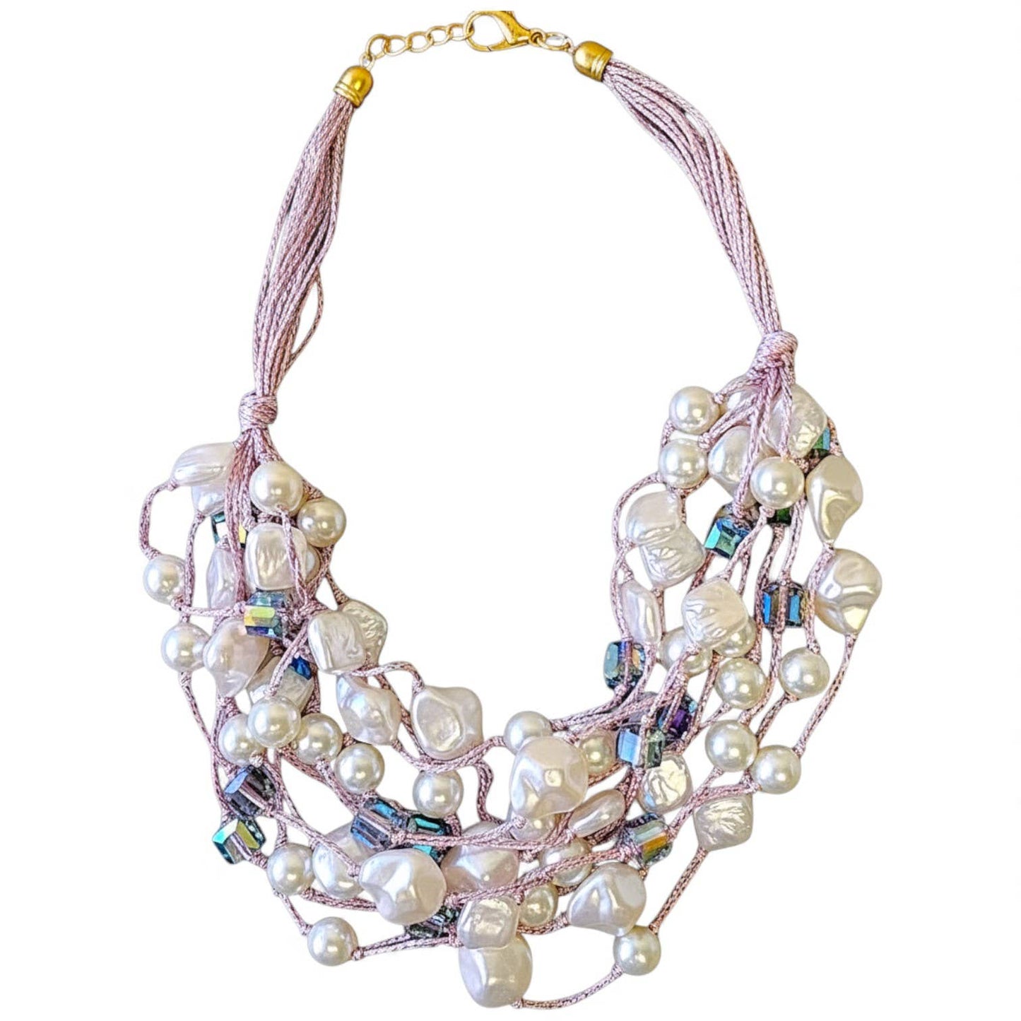 Chunky Pastel Pearl Necklace | Handmade Statement Jewelry