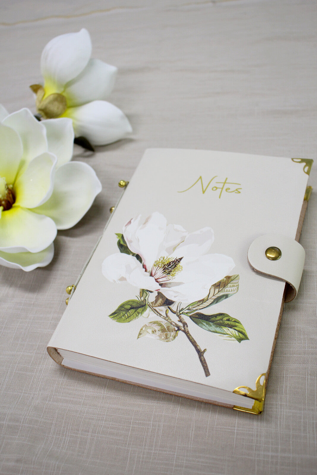 Leather Magnolia Notebook