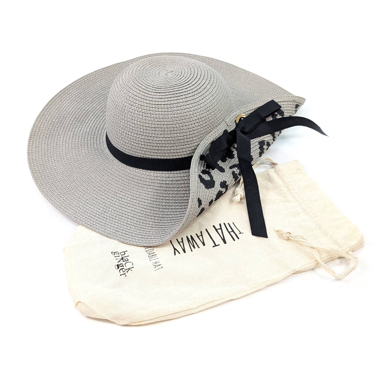 Foldable Animal Print Hat (57cm)- Grey