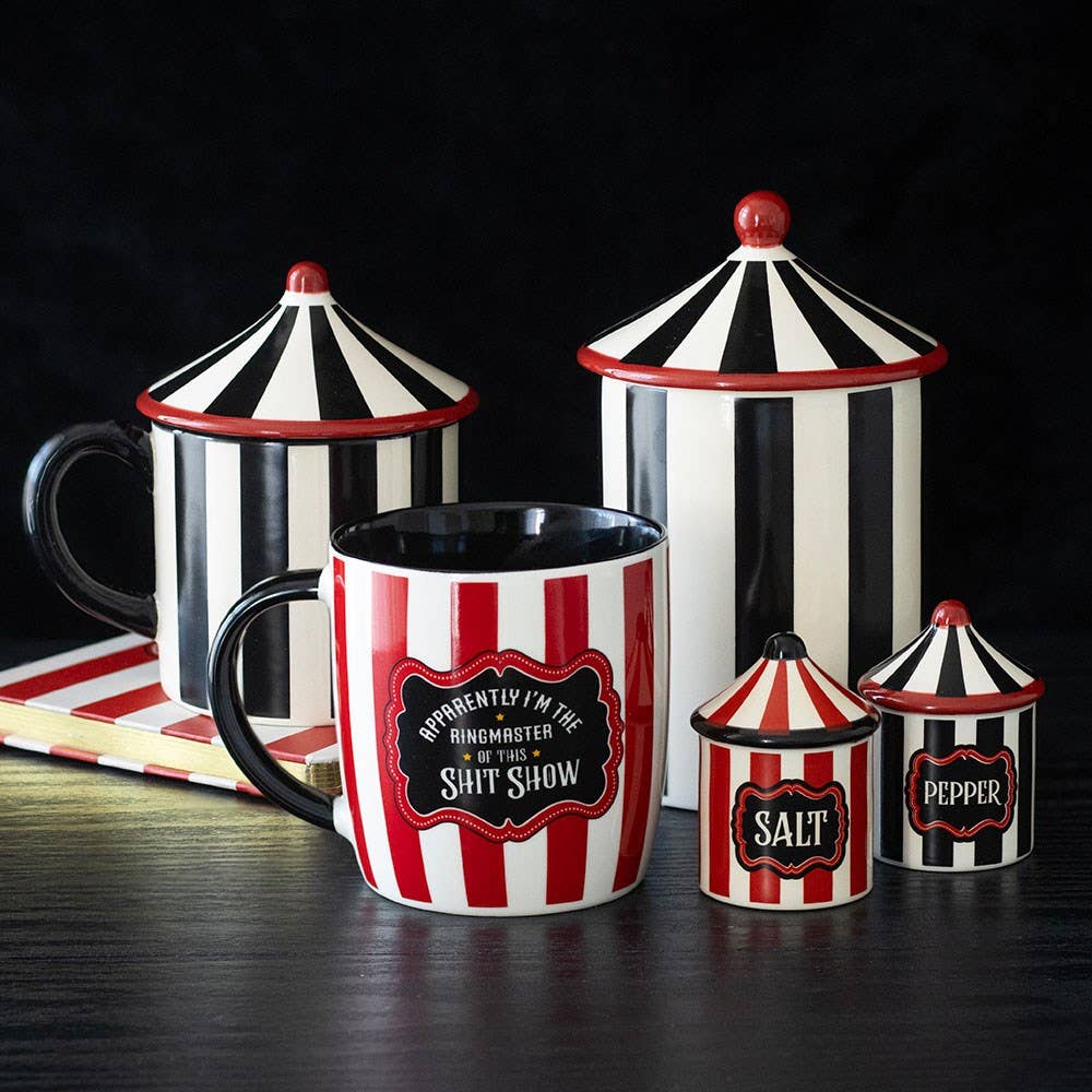 S/2 Circus Tent salt and pepper shakers