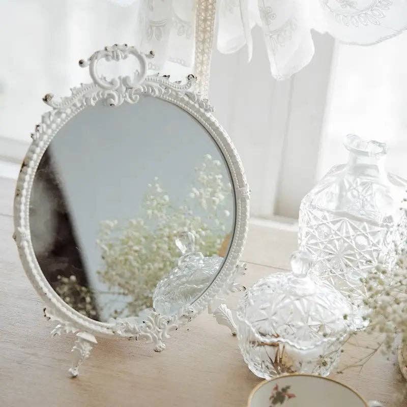 Round White Mirror