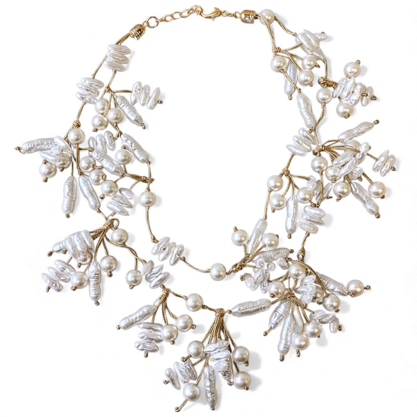 Coastal Lariat Pearl Necklace | Handmade Statement Jewelry