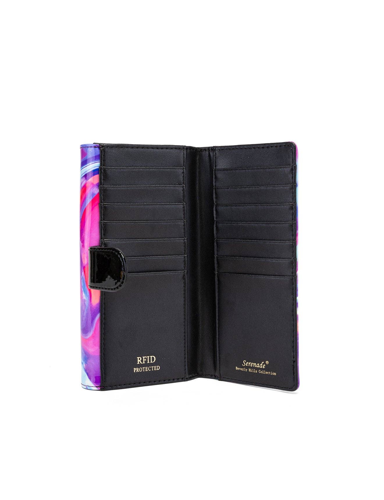 AURORA LARGE PATENT LEATHER WALLET WITH RFID - SPRING PASTELS