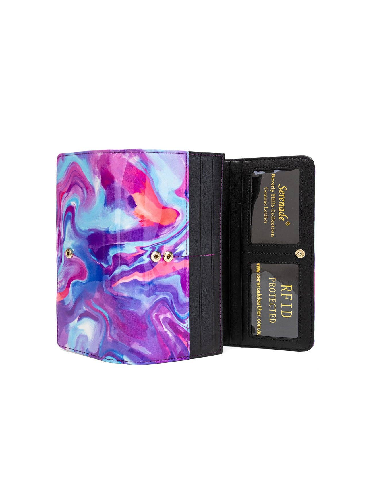 AURORA LARGE PATENT LEATHER WALLET WITH RFID - SPRING PASTELS