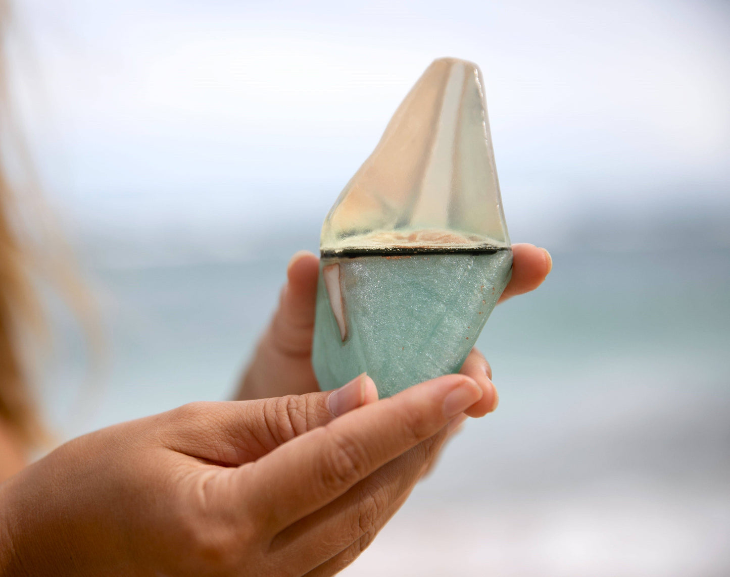 Aquamarine Crystal Soap - with hidden gemstone !