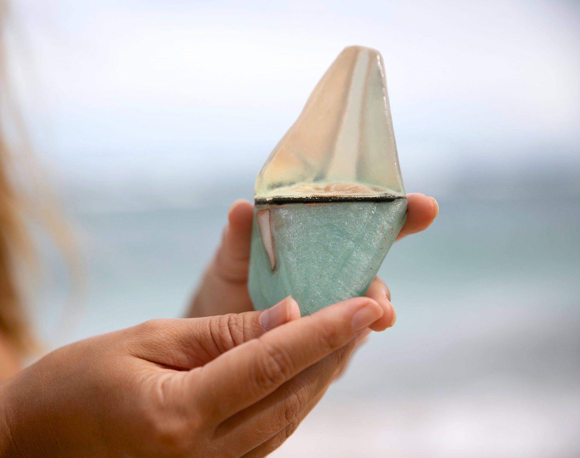 Aquamarine Crystal Soap - with hidden gemstone !