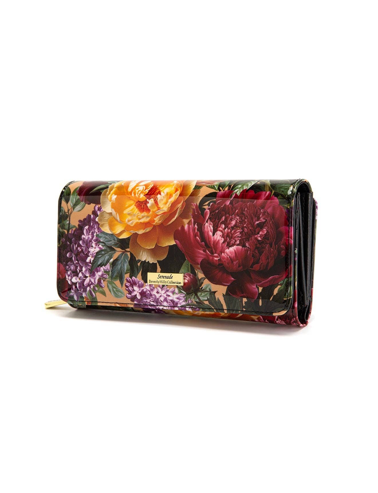 BOUQUET LARGE PATENT LEATHER WALLET WITH RFID- WSF4101- NEW IN