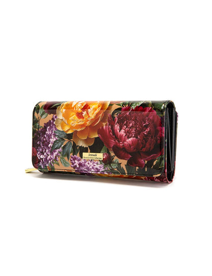 BOUQUET LARGE PATENT LEATHER WALLET WITH RFID- WSF4101- NEW IN