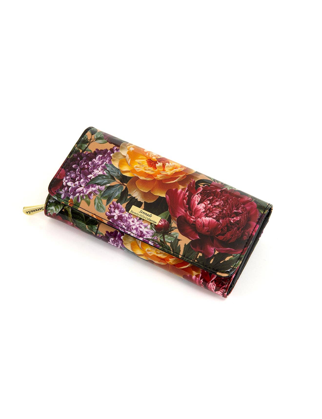 BOUQUET LARGE PATENT LEATHER WALLET WITH RFID- WSF4101- NEW IN