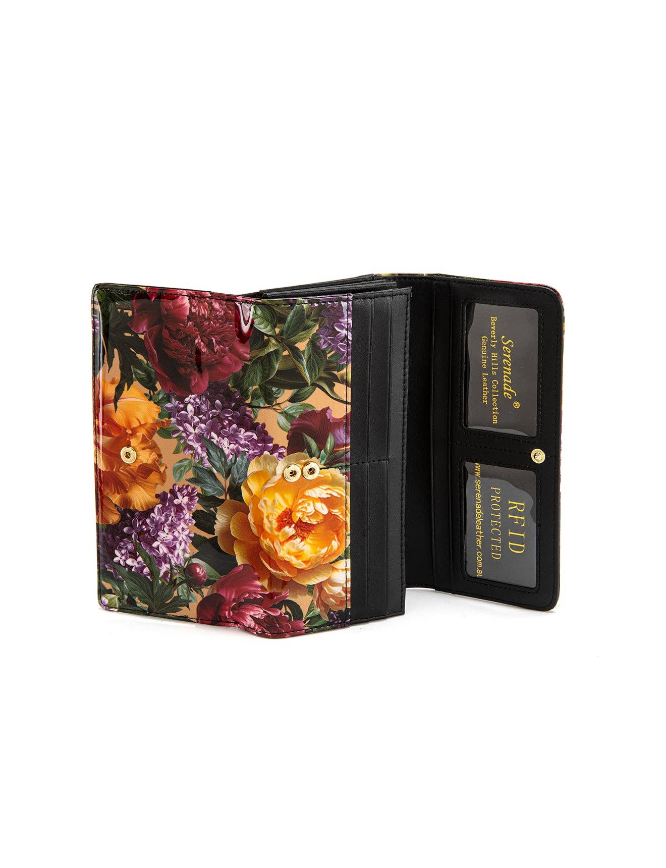 BOUQUET LARGE PATENT LEATHER WALLET WITH RFID- WSF4101- NEW IN