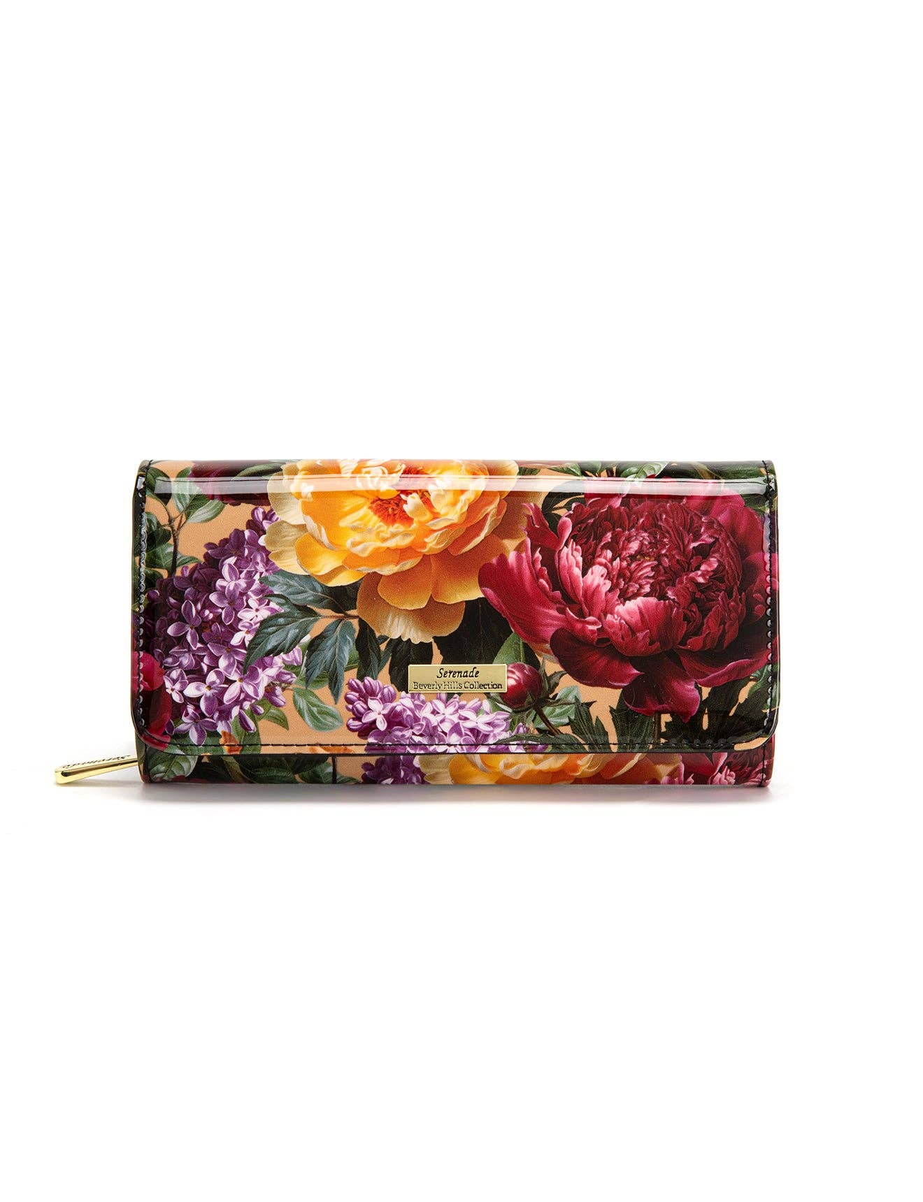 BOUQUET LARGE PATENT LEATHER WALLET WITH RFID- WSF4101- NEW IN