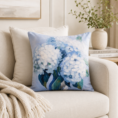 Blossom Bash Hydrangea Cushion 50x50cm | Floral Decorative Cushion