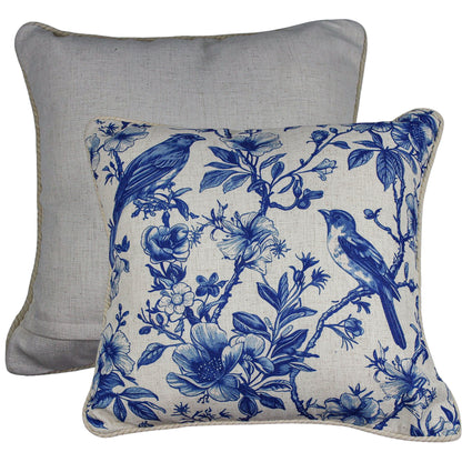 Blue Tweet Decorative Cushion 50x50cm | Blue Bird Floral Home Decor