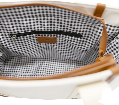 Canvas Tote - Cream/Brown
