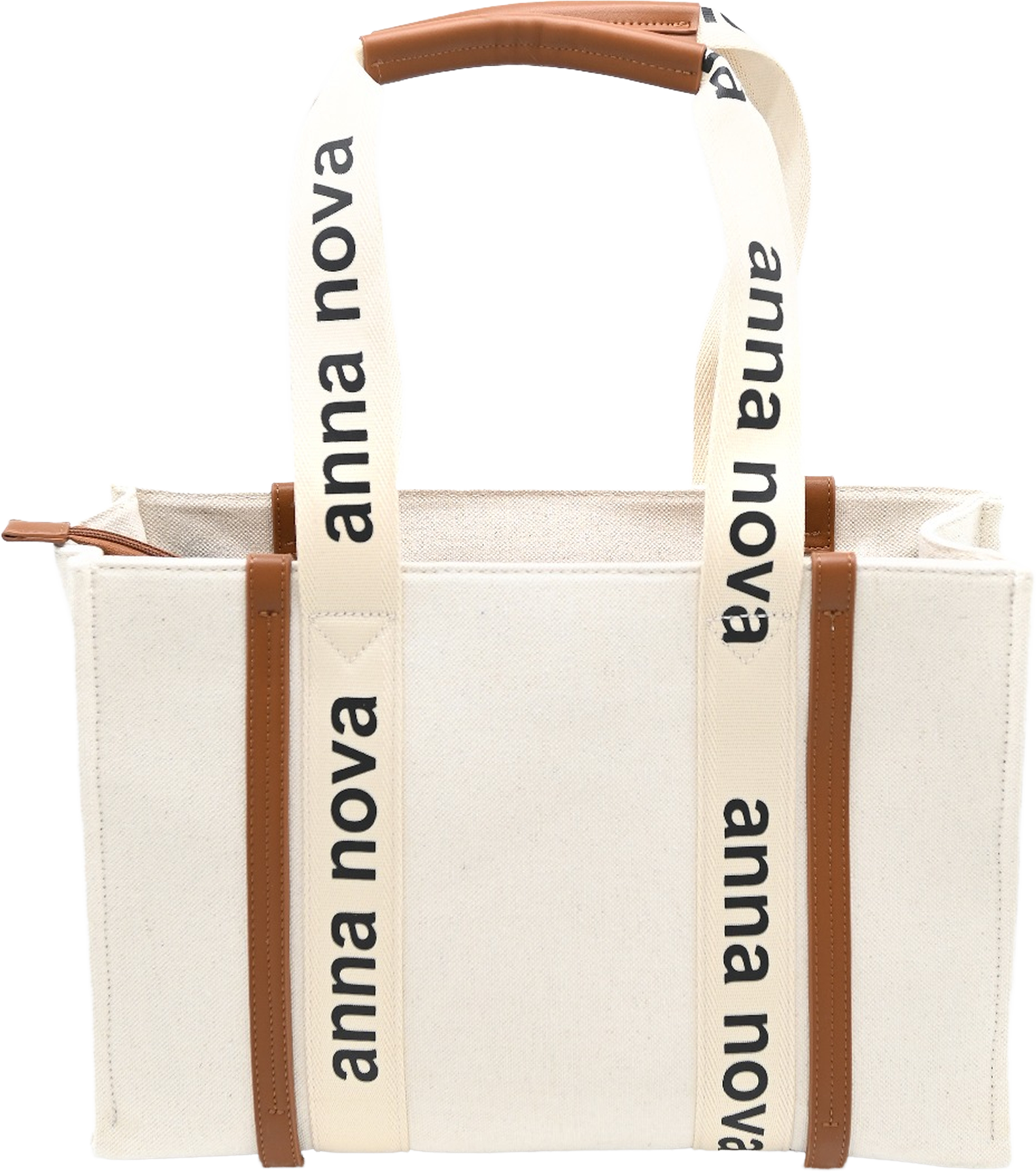 Canvas Tote - Cream/Brown