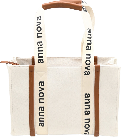 Canvas Tote - Cream/Brown