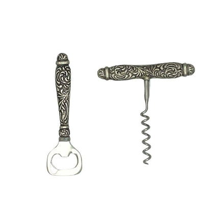 Carved Handle Corkscrew Set