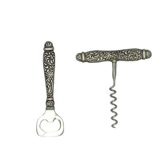 Carved Handle Corkscrew Set