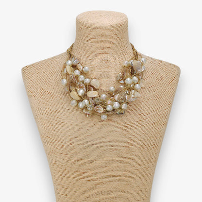 Chunky Shell & Pearl Necklace | Handmade Statement Jewelry