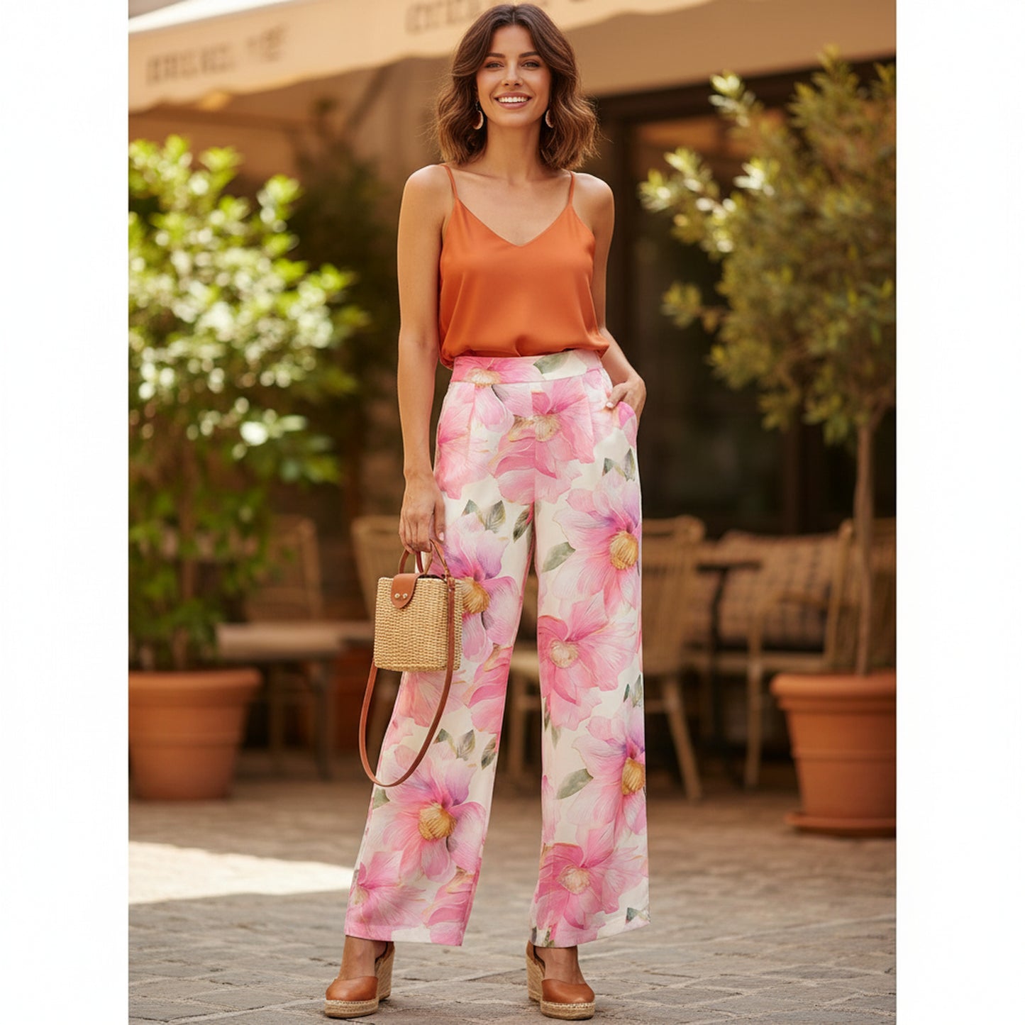 Wide Floral Pants