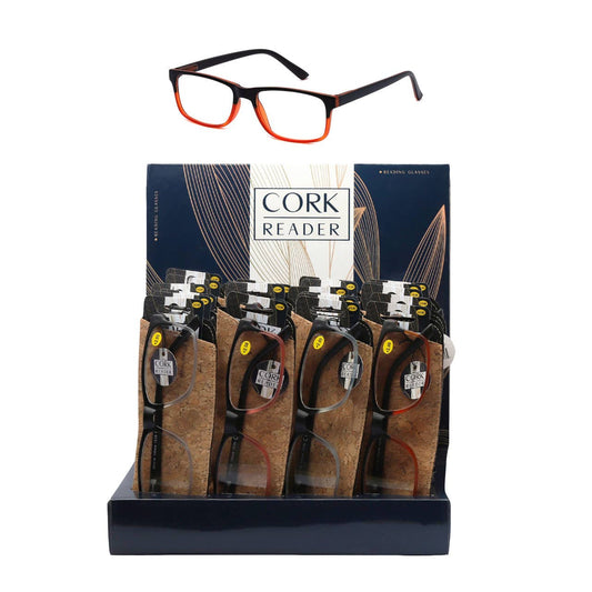 Cork Reader Unisex Reading Glasses | Spring Hinge Readers | Assorted Strengths
