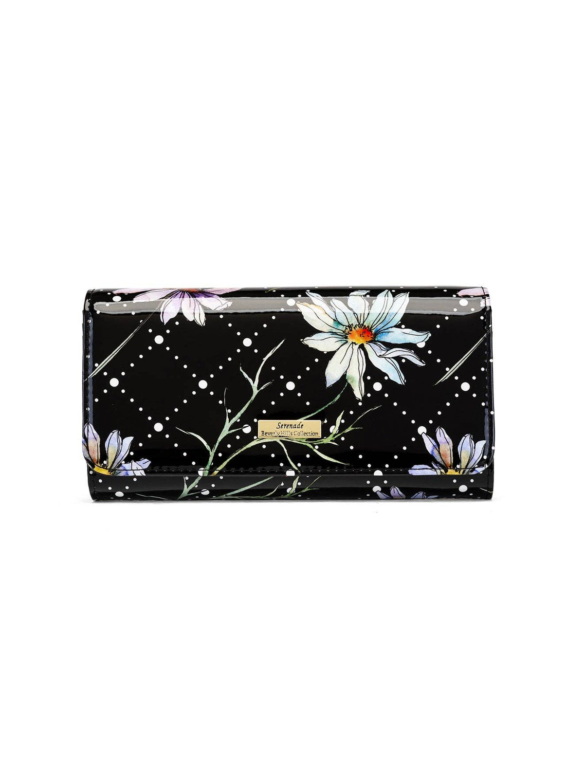 Daisy Large Patent Leather Wallet with RFID Protection – Daisy Print