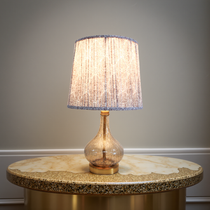 Farrow Amber Artisan Table Lamp – Crackled Glass & Linen Shade