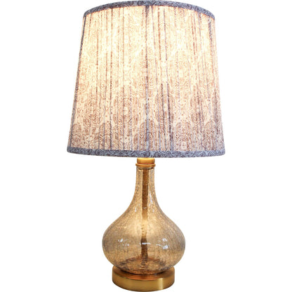 Farrow Amber Artisan Table Lamp – Crackled Glass & Linen Shade