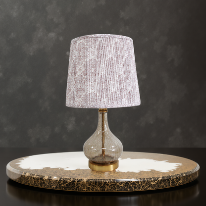 Farrow Amber Artisan Table Lamp – Crackled Glass & Linen Shade