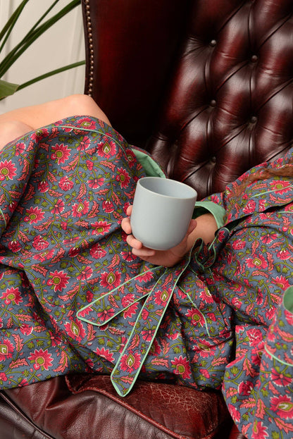 Floral Cotton Robe – Vintage Garden Collection