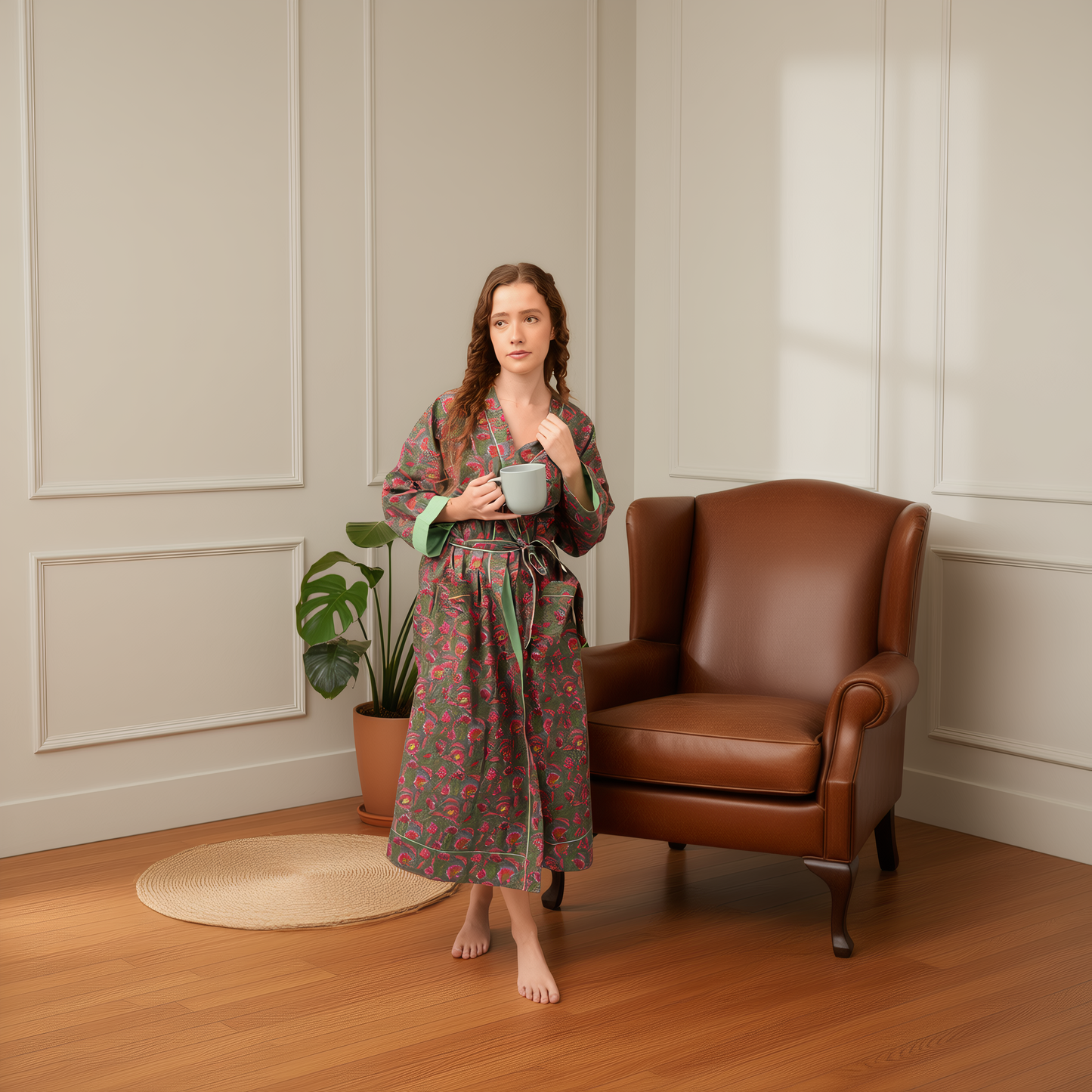 Floral Cotton Robe – Vintage Garden Collection