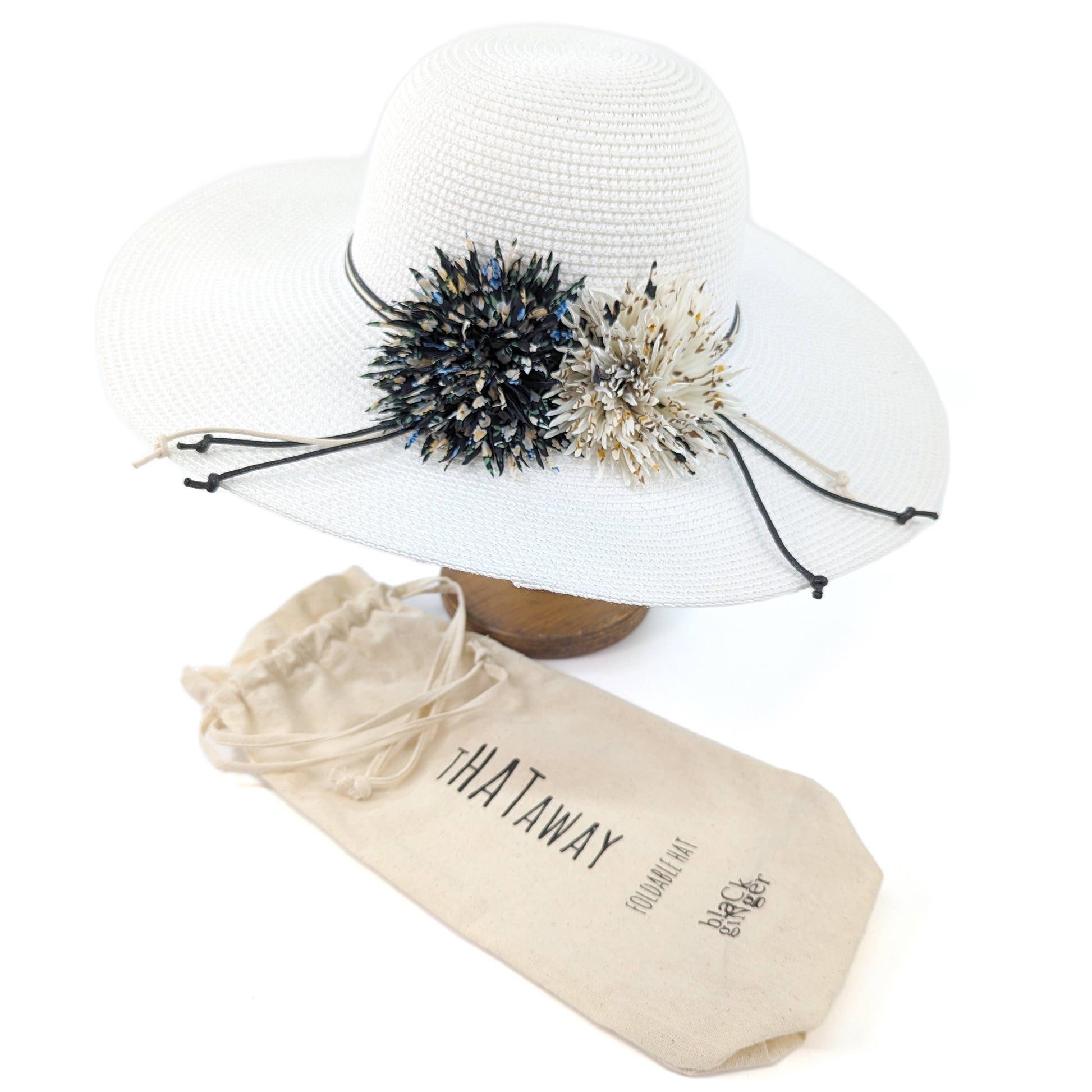 Foldable Blooming Flowers Hat - White (57cm)