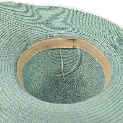 Foldable Bold Daisy Wide Brim Hat - Light Green (57cm)