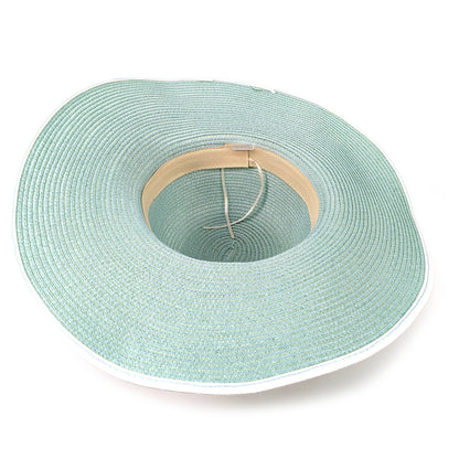 Foldable Bold Daisy Wide Brim Hat - Light Green (57cm)