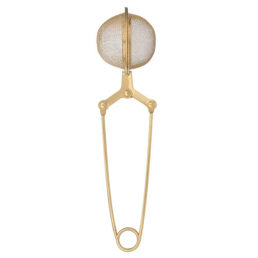 Gold Mesh Tea Infuser Tong – Loose Leaf Tea Strainer Single Serve