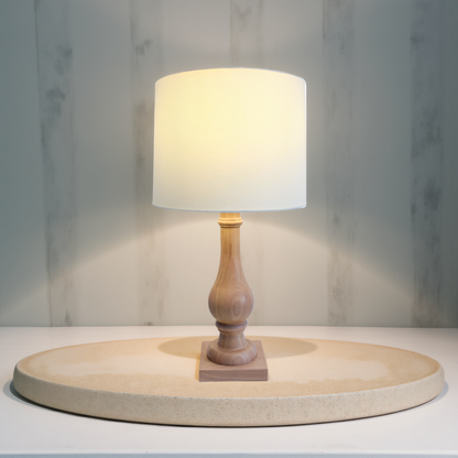 Grove Birch Timber Table Lamp with Linen Shade