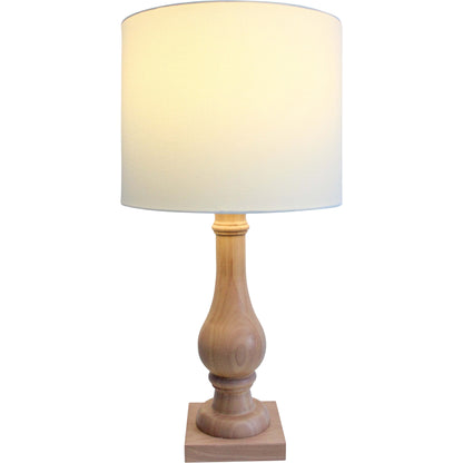 Grove Birch Timber Table Lamp with Linen Shade