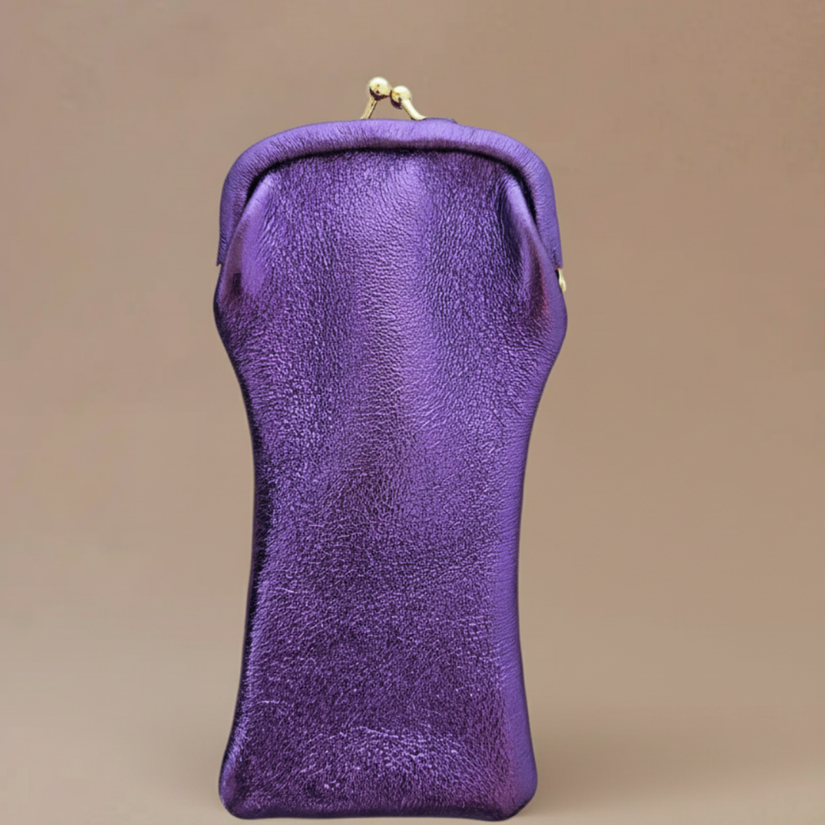 Leather Glasses Case with Clasp - Kisslock